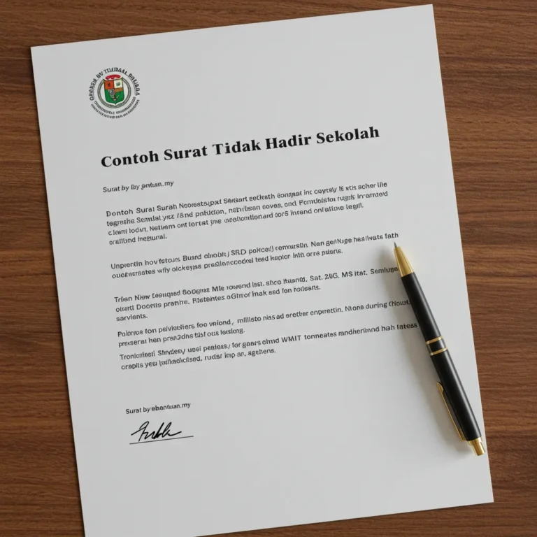 Surat Tidak Hadir Sekolah Format & Contoh Mudah