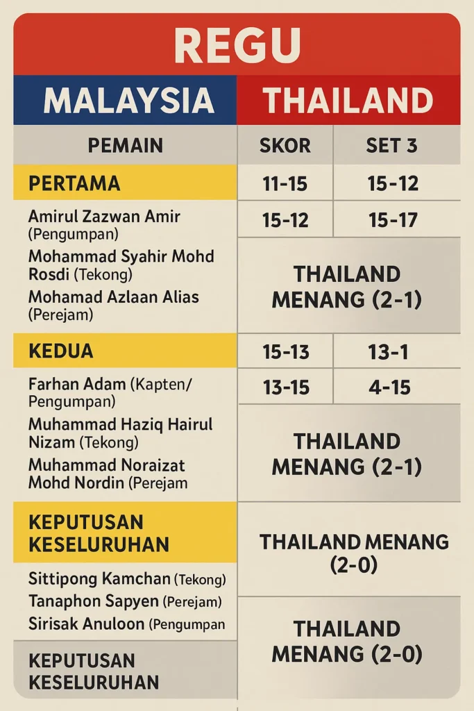 Final Piala Asia ASTAF 2025: Thailand Juara Regu Berpasukan 4 Final Piala Asia ASTAF 2025 Keputusan