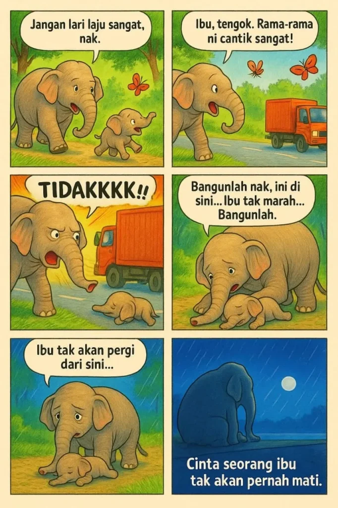 Ibu Gajah Menangis: Anak Maut Dilanggar Lori di Gerik-Jeli 1 Ibu Gajah Menangis 14