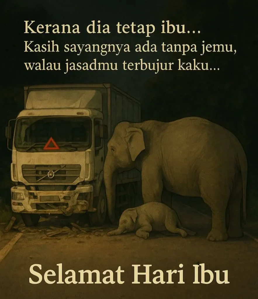 Ibu Gajah Menangis: Anak Maut Dilanggar Lori di Gerik-Jeli 14 Ibu Gajah Menangis 15