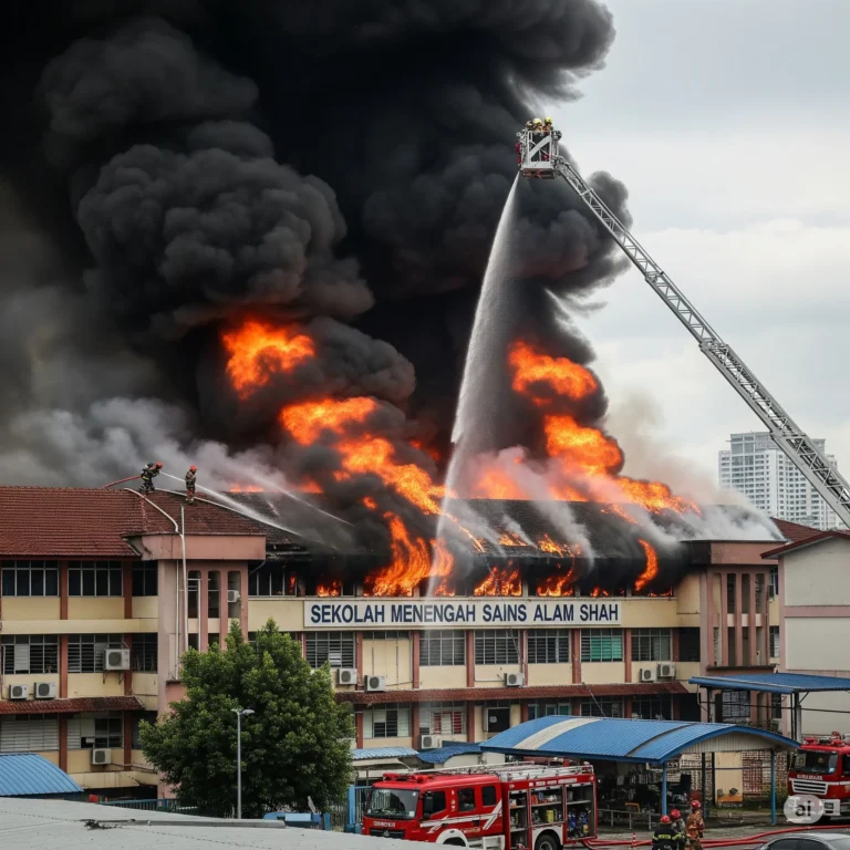 Kebakaran SMSAS (ASIS) Bilik Guru & Makmal Hangus Terbakar
