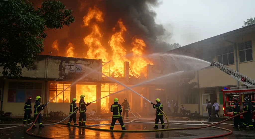 Kebakaran SMSAS (ASIS): Bilik Guru & Makmal Hangus Terbakar 1 asis terbakar sekolah menengah sains alam shah 10