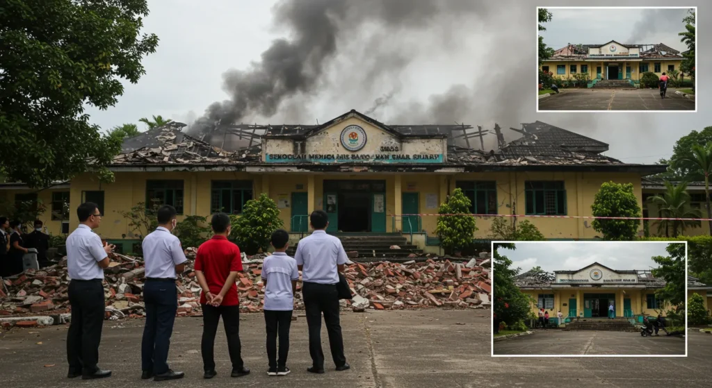 Kebakaran SMSAS (ASIS): Bilik Guru & Makmal Hangus Terbakar 3 asis terbakar sekolah menengah sains alam shah 5