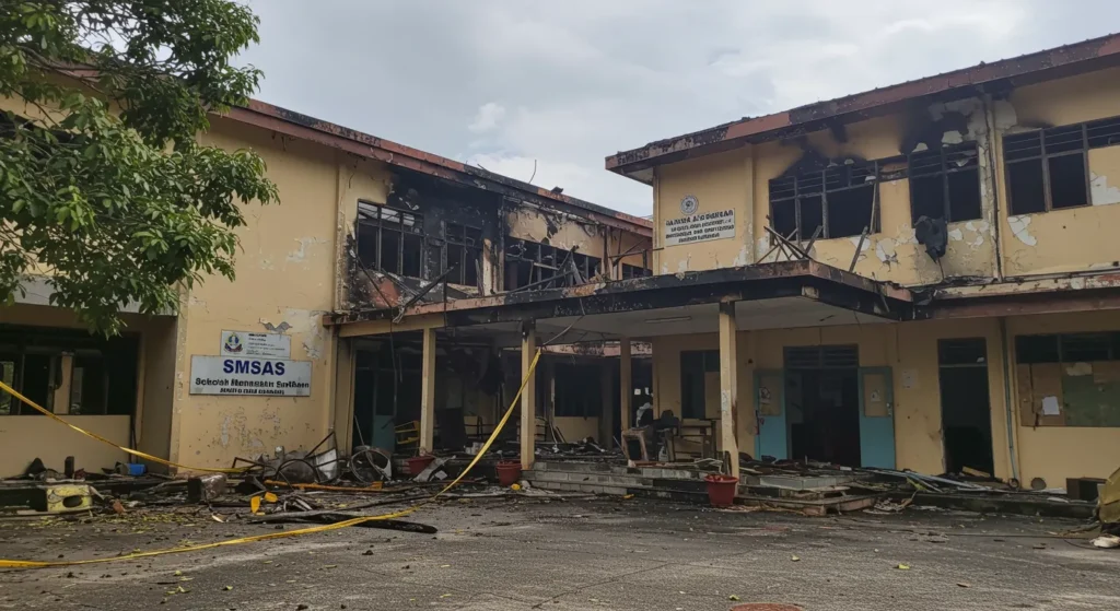 Kebakaran SMSAS (ASIS): Bilik Guru & Makmal Hangus Terbakar 4 asis terbakar sekolah menengah sains alam shah 6