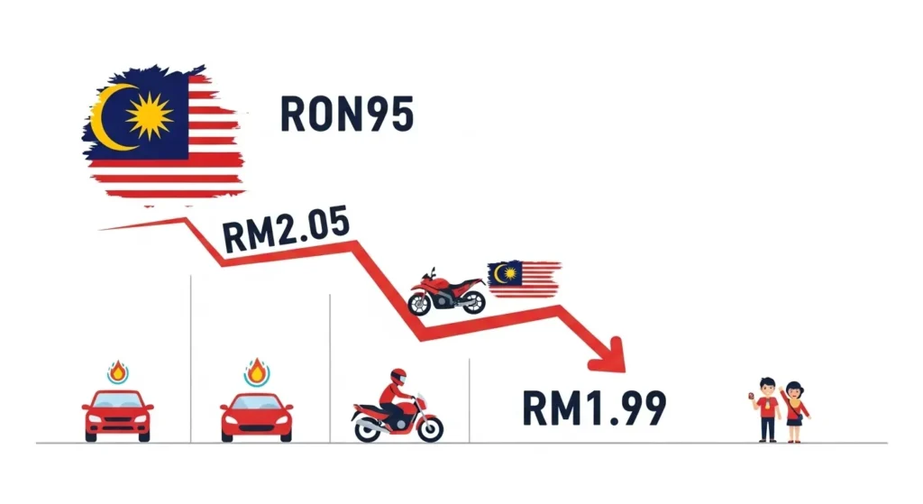 Harga Petrol RON95 Turun 1