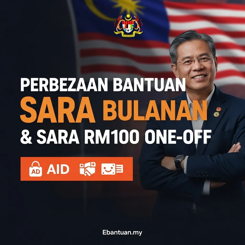 Perbezaan Bantuan SARA Bulanan & SARA RM100 One-Off 1 Perbezaan Bantuan SARA Bulanan & SARA RM100 One-Off