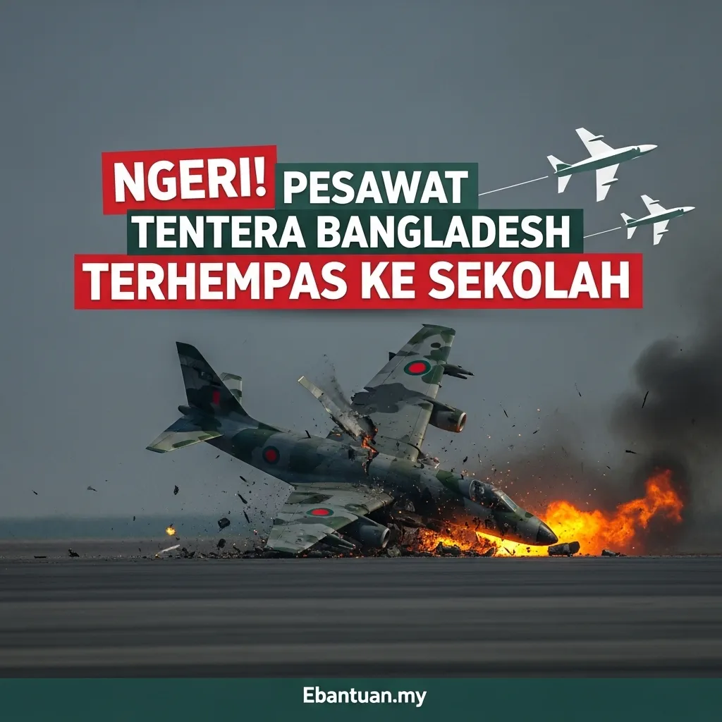 NGERI! Pesawat Tentera Bangladesh Terhempas ke Sekolah 1 Pesawat Tentera Bangladesh Terhempas ke Sekolah