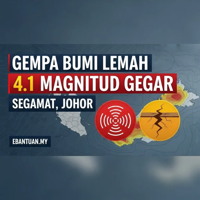 Gempa Bumi Lemah 4.1 Magnitud Gegar Segamat, Johor