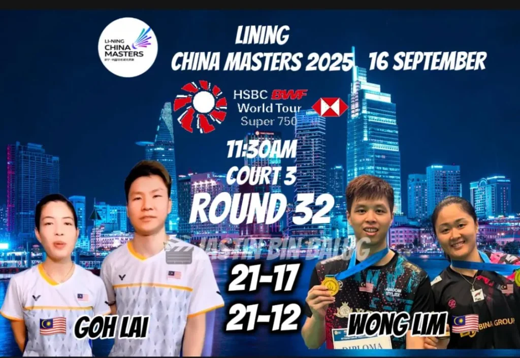 LI-NING China Masters 2025: Juara & Keputusan Terkini 16 Keputusan Terkini LI NING China Masters 2025