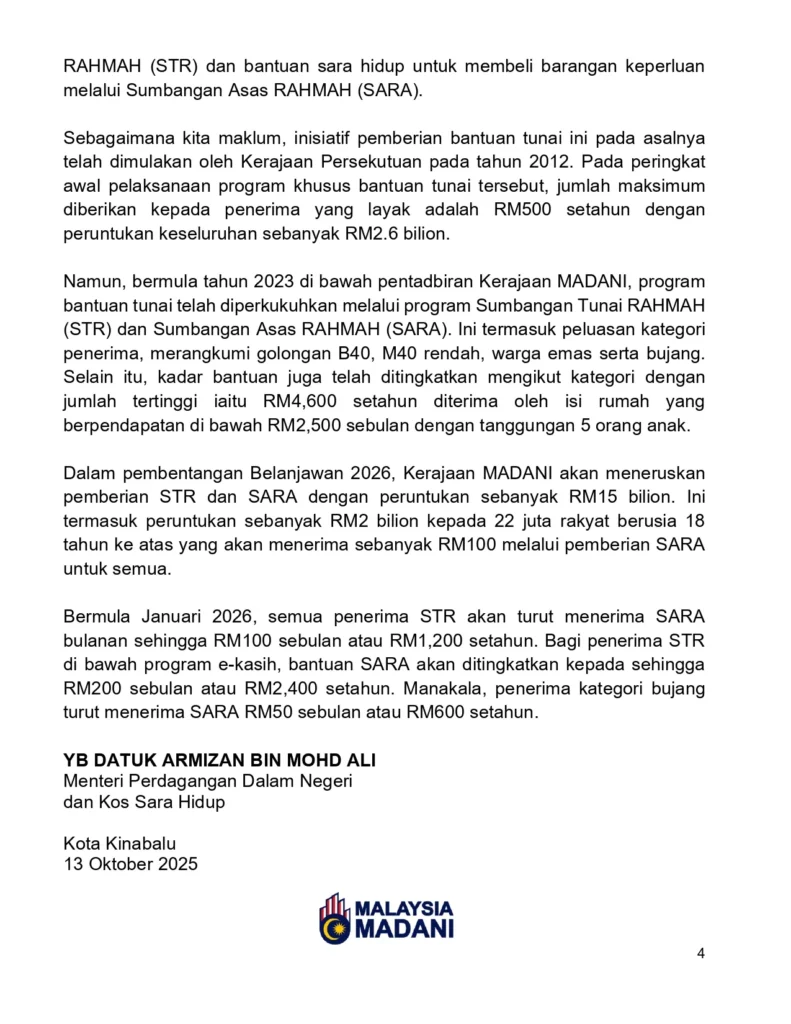 Lampiran 4 Harga Kawalan Deepavali 2025