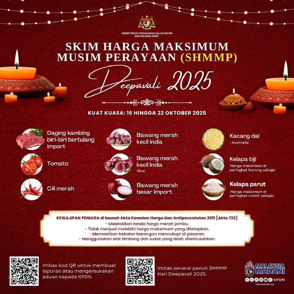 SENARAI BARANGAN HARGA TERKAWAL SHMMP DEEPAVALI 2025