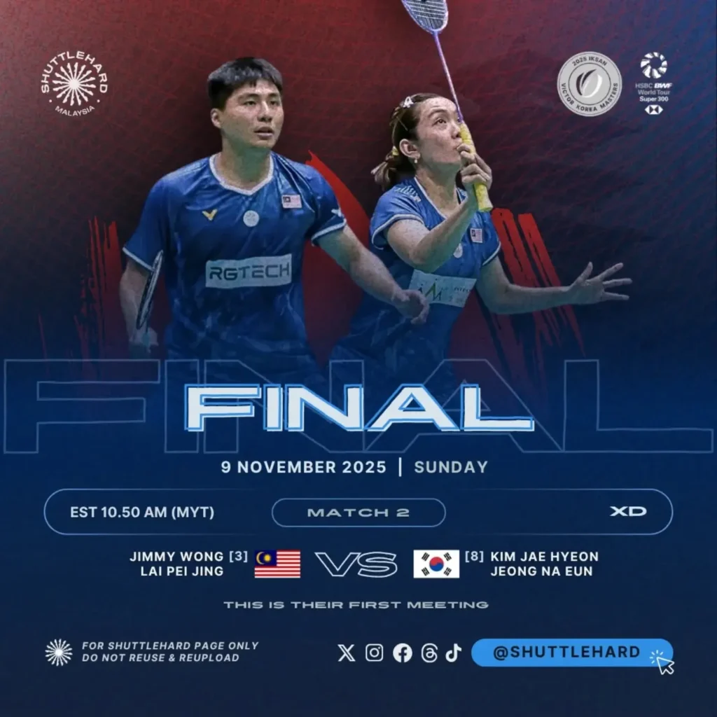 Jadual Final Pusingan Akhir VICTOR Korea Masters 2025