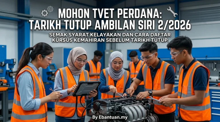 Mohon TVET Perdana: Tarikh Tutup Ambilan Siri 2/2026