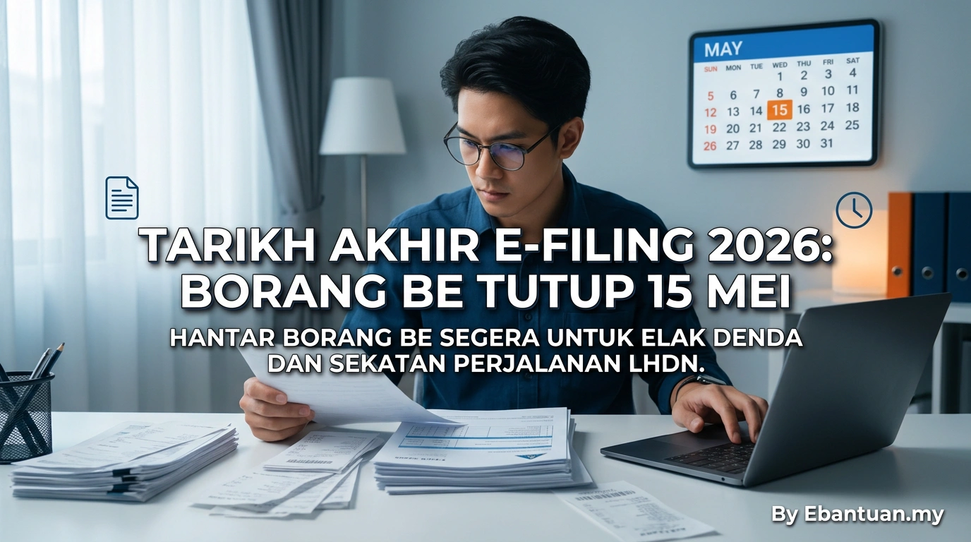 Tarikh akhir e-filing 2026: Borang BE tutup 15 Mei