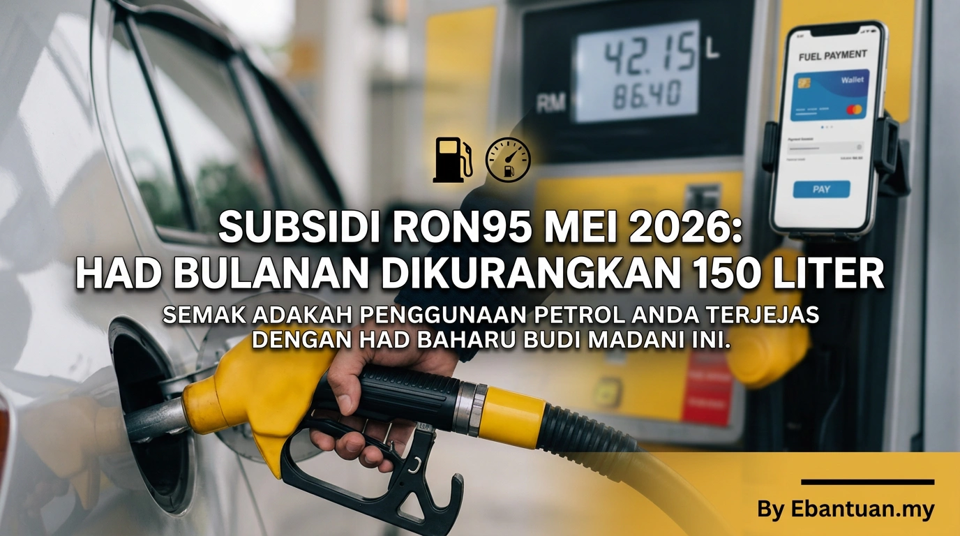Subsidi RON95 Mei 2026: Had Bulanan Dikurangkan 150 Liter