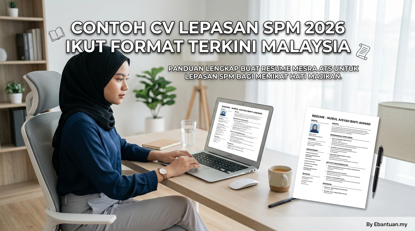 Contoh CV Lepasan SPM 2026 Ikut Format Terkini Malaysia 1 Contoh CV Lepasan SPM 2026 Ikut Format Terkini Malaysia