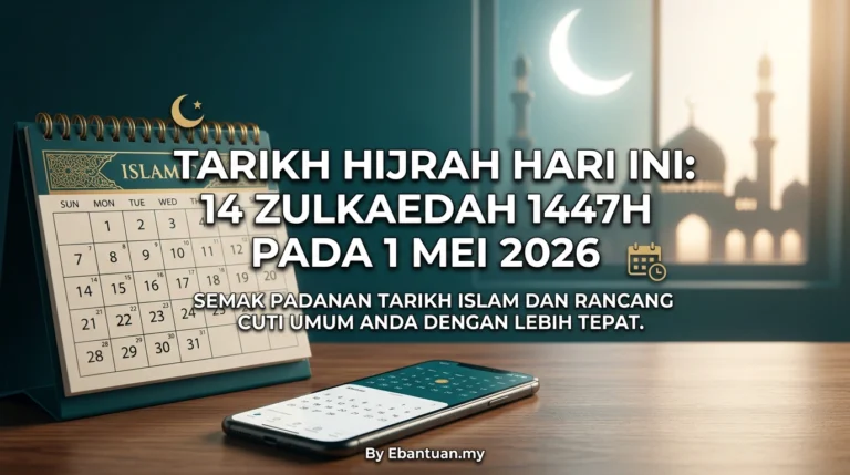 Tarikh Hijrah Hari Ini: 14 Zulkaedah 1447H Pada 1 Mei 2026