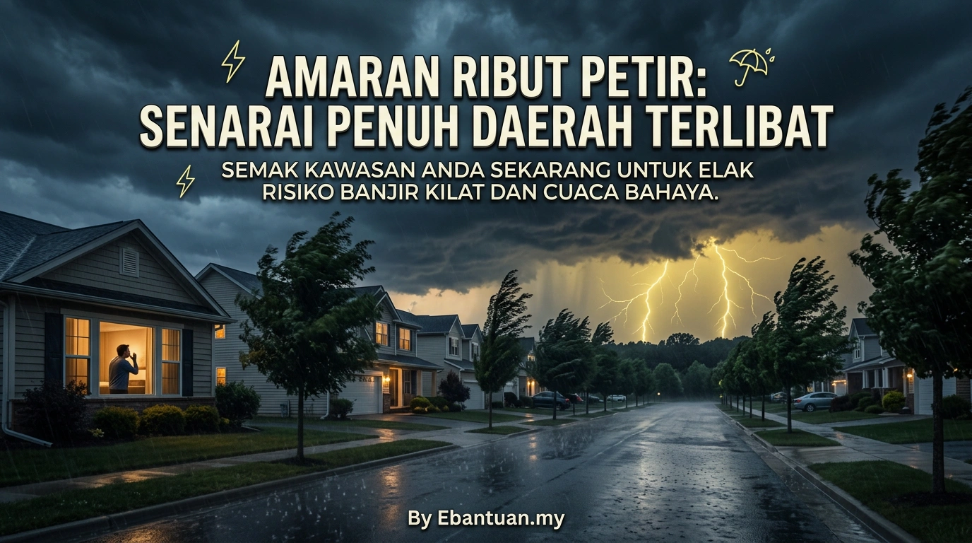 Amaran Ribut Petir: Senarai Penuh Daerah Terlibat