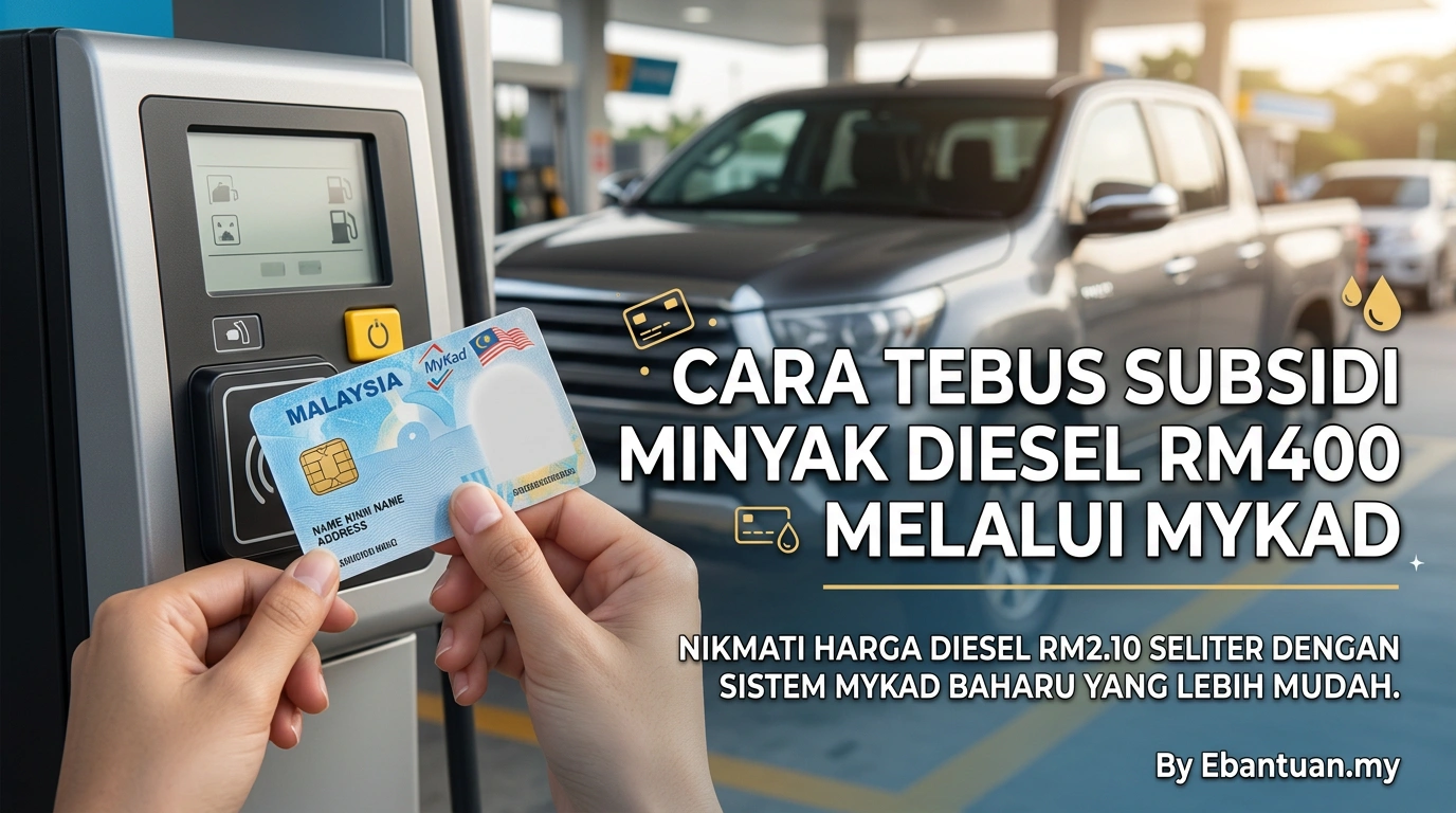 Cara Tebus Subsidi Minyak Diesel RM400 Melalui MyKad
