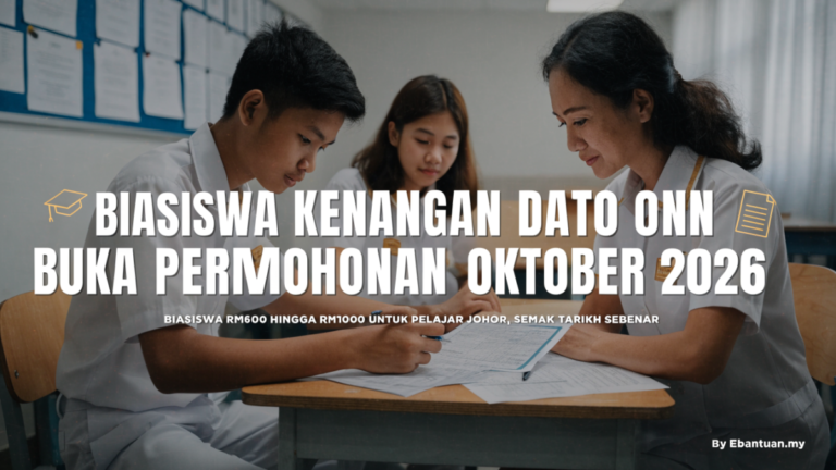 Biasiswa Kenangan Dato Onn Buka Permohonan Oktober 2026